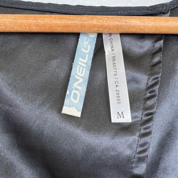 O'Neill Sleeveless Black & Teal Dot Detail Open Back Skater Scoop Neck Dress - Picture 7 of 8